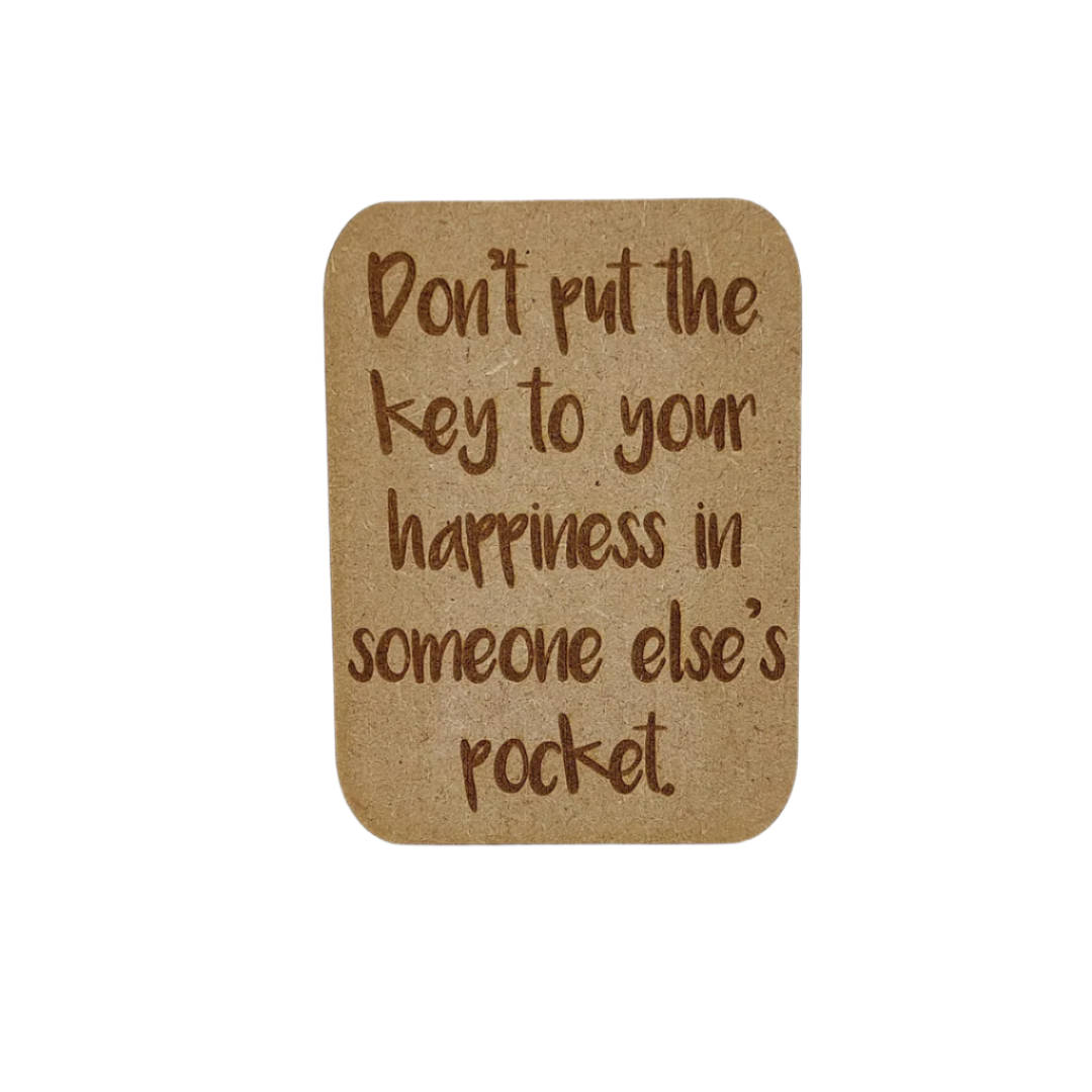Wooden gift card - Fridge magnet - Don't put the key