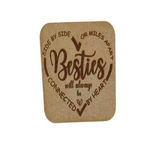 Wooden gift card - Fridge magnet - Besties
